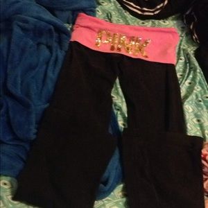 Sequin pink yoga pants
